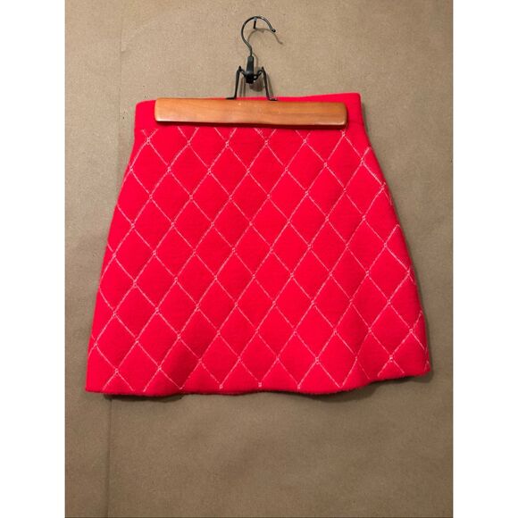 Maje Red Embellished Mini Skirt MSRP: $320 - Picture 6 of 9